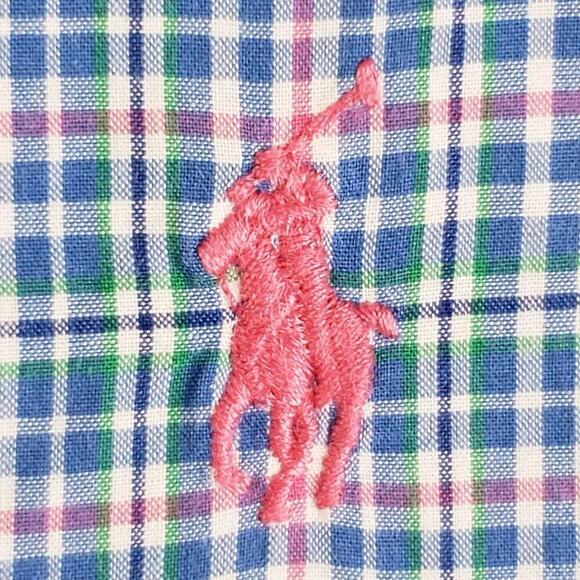 Polo Ralph Lauren Shirt Oxford Button Down Mens Size XL Long Sleeve Blue Plaid - Picture 5 of 10